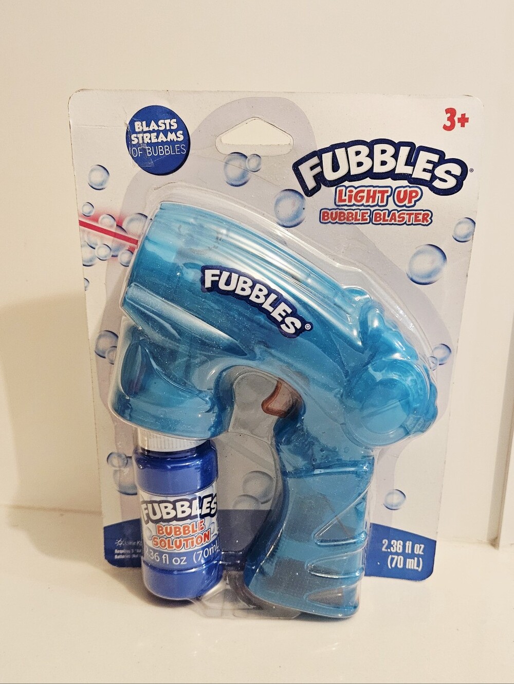 FUBBLES Light Up Bubble Blaster - Translucent Blue